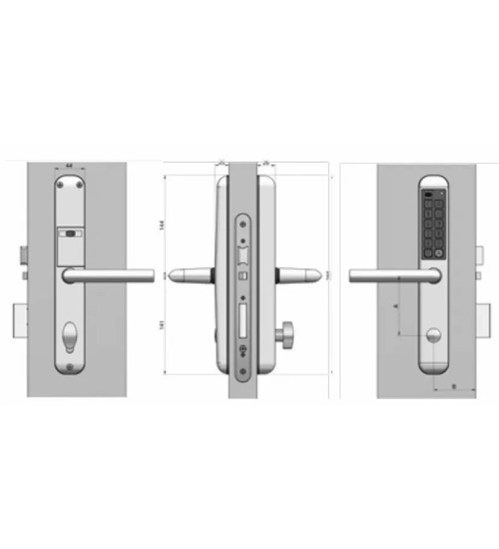 Poignée électronique à code Easykey DOM serrure inox porte intérieure sans clé entraxe 92 mm