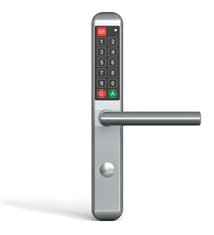 Poignée électronique à code Easykey DOM serrure inox porte intérieure sans clé entraxe 70 mm