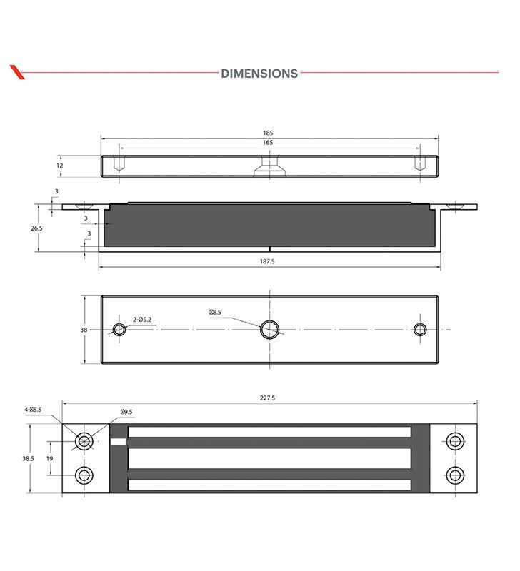 Ventouse magnétique Beugnot iGEM 1 serrure encastrée électromagnétique 12/24 V porte 300 kg