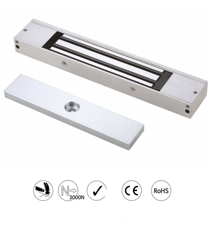 Ventouse magnétique Beugnot iGEM 1H 12/24 V Serrure en applique porte 300 Kg