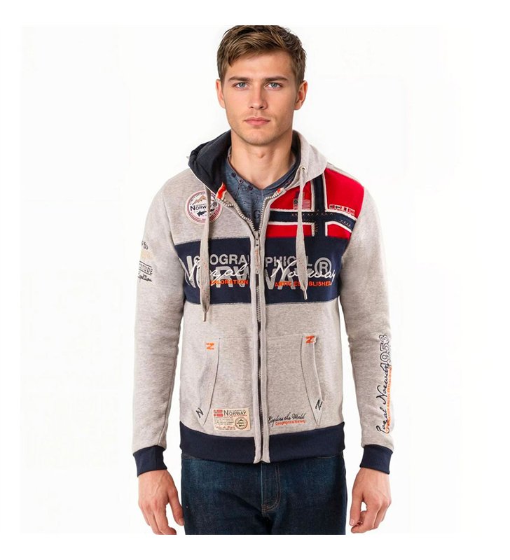 Sweat zippé à capuche pour Homme Veste Geographical Norway Flyer