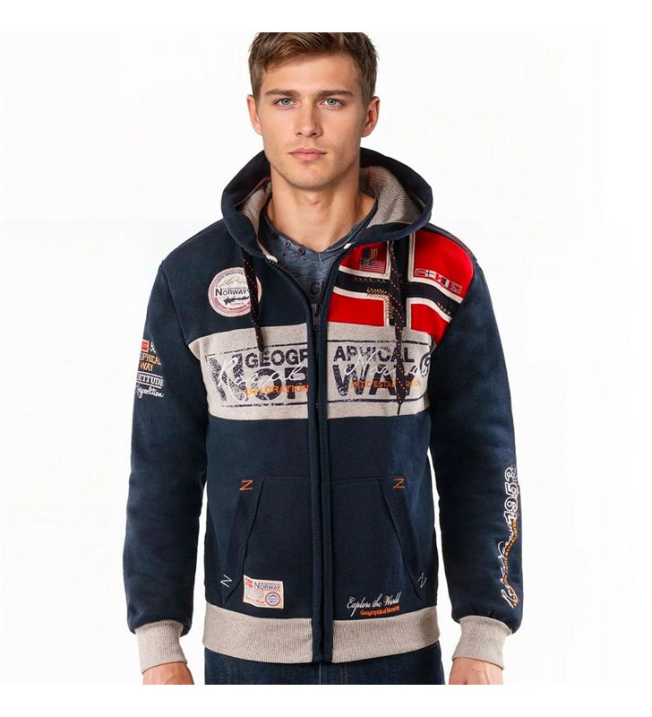 Sweat zippé à capuche pour Homme Veste Geographical Norway Flyer