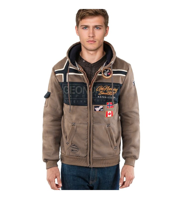 Sweat zippé à capuche pour Homme Veste Geographical Norway Garadock