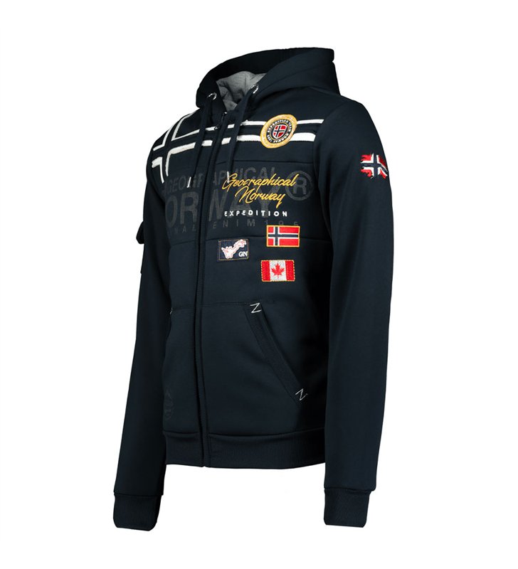 Sweat zippé à capuche pour Homme Veste Geographical Norway Garadock