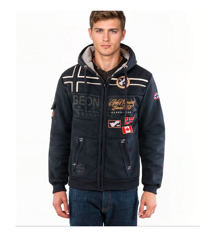 Sweat zippé à capuche pour Homme Veste Geographical Norway Garadock