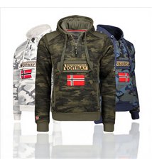 Sweat à capuche millitaire pour Homme Geographical Norway Gymclass