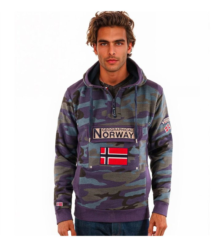 Sweat à capuche millitaire pour Homme Geographical Norway Gymclass