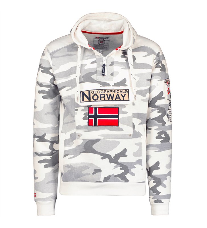 Sweat à capuche millitaire pour Homme Geographical Norway Gymclass
