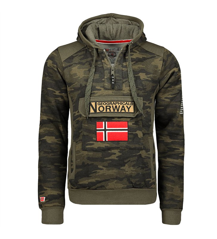 Sweat à capuche millitaire pour Homme Geographical Norway Gymclass