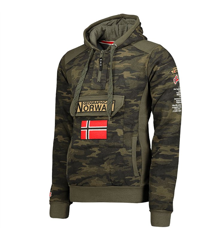 Sweat à capuche millitaire pour Homme Geographical Norway Gymclass