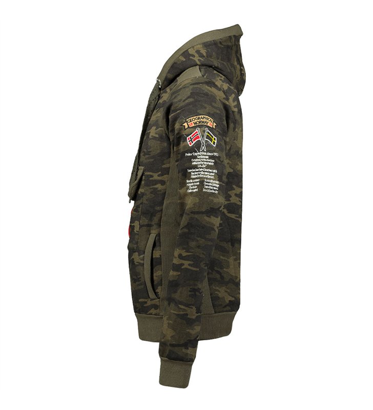 Sweat à capuche millitaire pour Homme Geographical Norway Gymclass