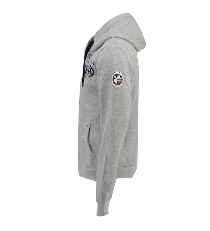 Sweat Gris zippé Veste à capuche pour Homme Geographical Norway Taille S Galiator