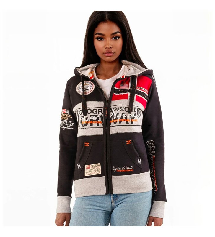 Sweat zippé à capuche pour Femme Geographical Norway Flyer