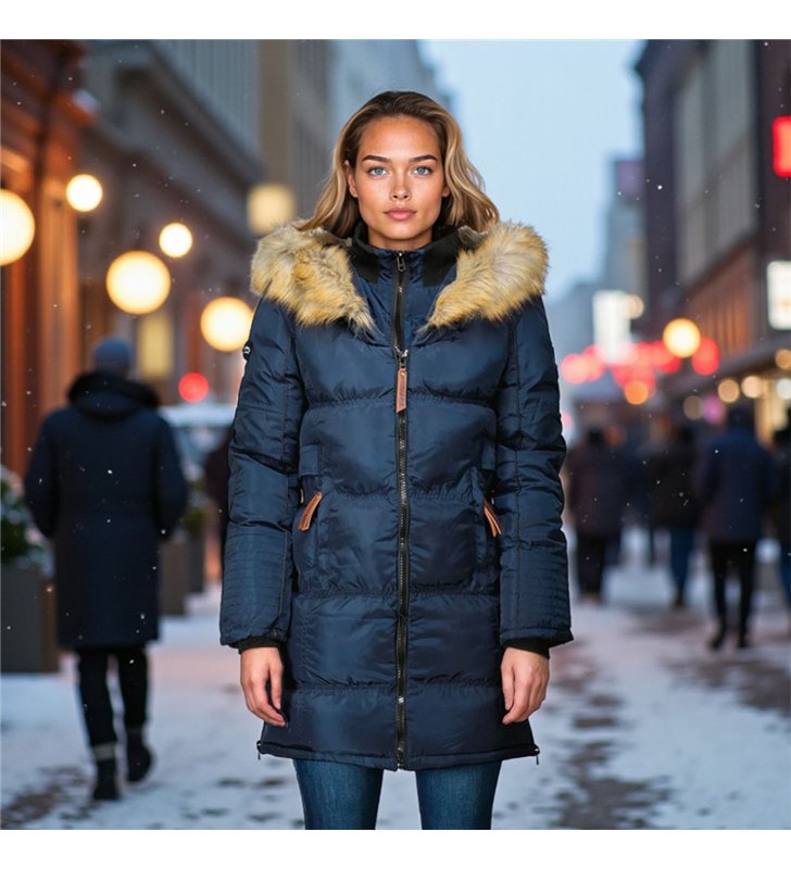 Veste parka Femme Geographical Norway Beautiful à capuche pour l'hiver