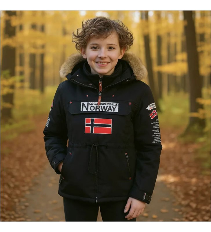 Veste parka à enfiler avec capuche pour enfant Geographical Norway Barman