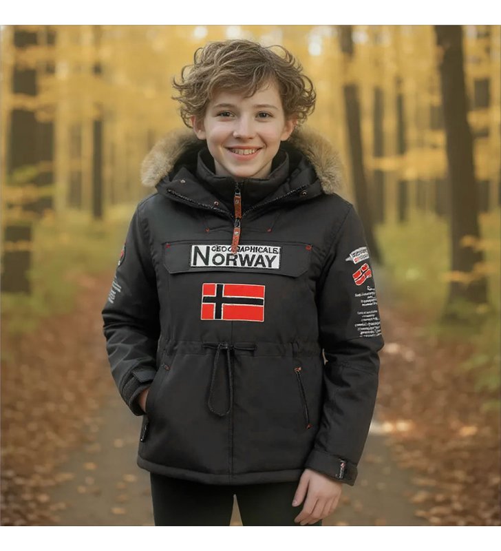 Veste parka à enfiler avec capuche pour enfant Geographical Norway Barman