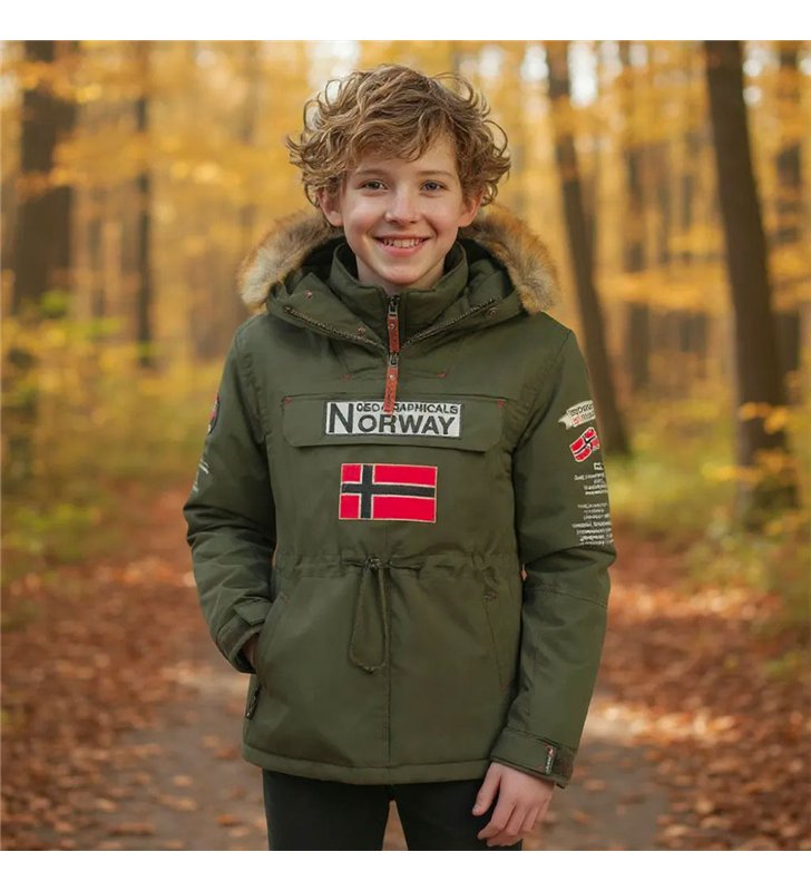 Veste parka à enfiler avec capuche pour enfant Geographical Norway Barman