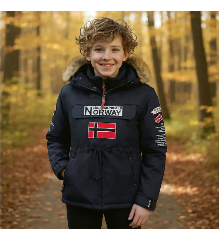 Veste parka à enfiler avec capuche pour enfant Geographical Norway Barman