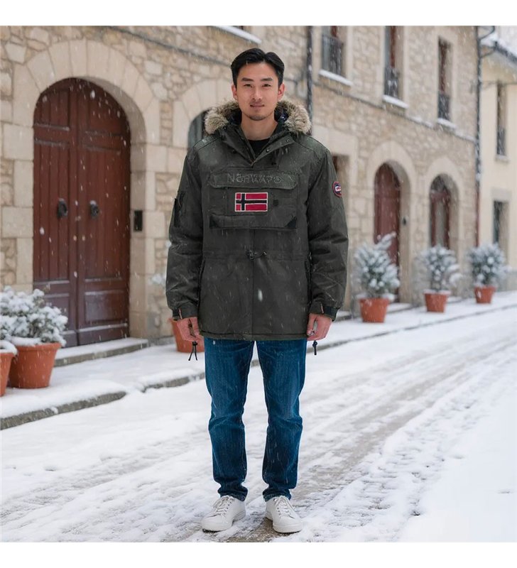Veste parka à enfiler Homme Geographical Norway Barbier pour l'hiver