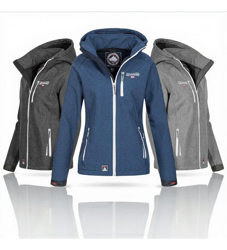Veste softshell Femme Geographical Norway Tassima avec capuche amovible