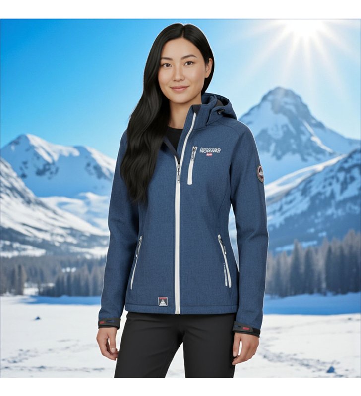 Veste softshell Femme Geographical Norway Tassima avec capuche amovible