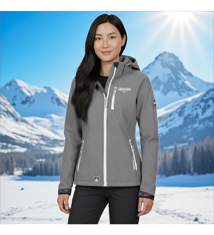 Veste softshell Femme Geographical Norway Tassima avec capuche amovible