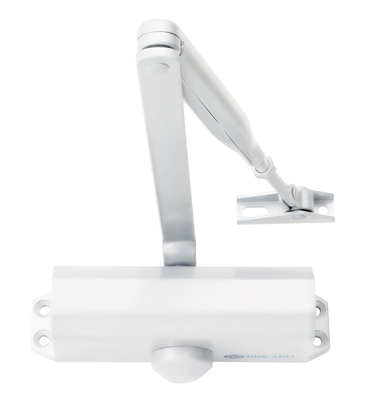 Ferme-porte Bricard Blanc bras compas fermeture automatique jusqu’à 60 kg Force 3