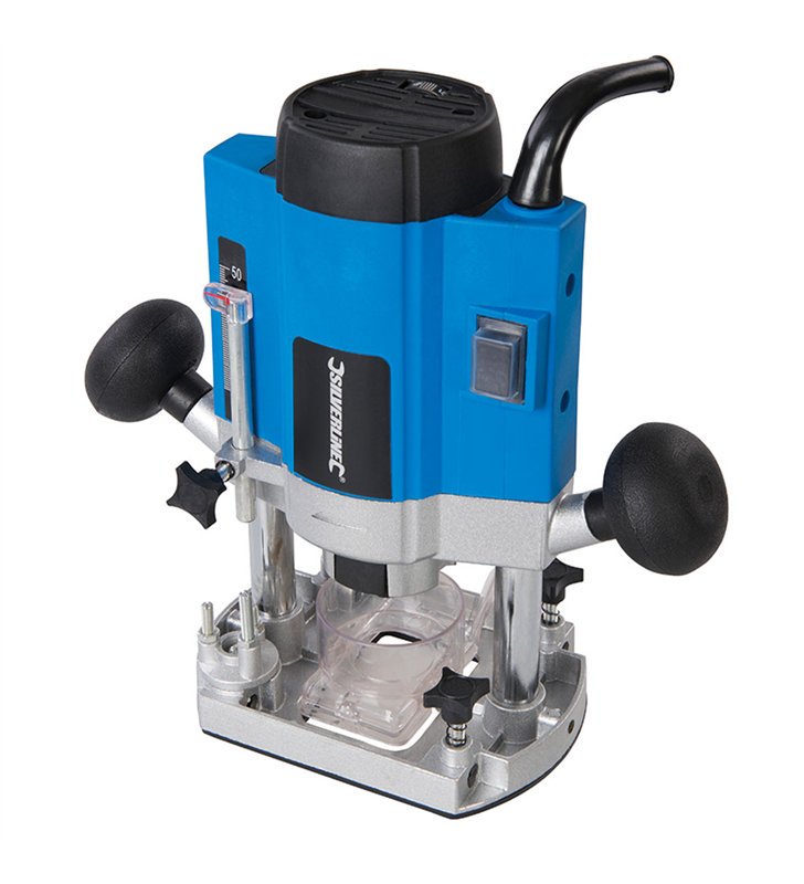 Défonceuse plongeante électrique 1020W bois 8 mm vitesses variable Silverline 329863