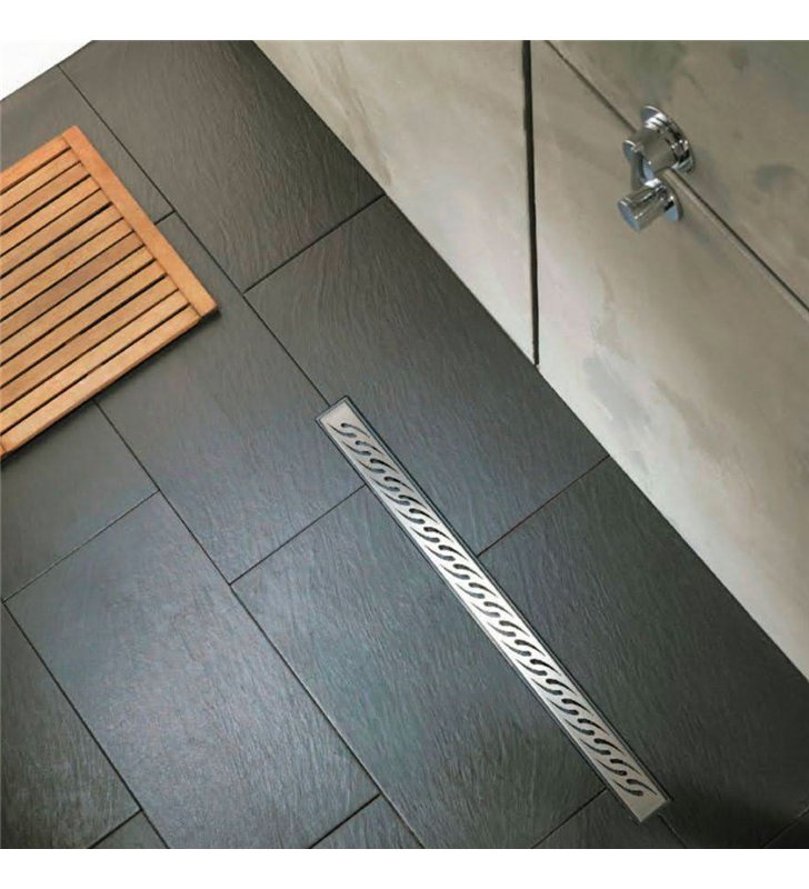 Caniveau de douche à l'italienne Alterna CONCERTO 90 cm Inox brossé