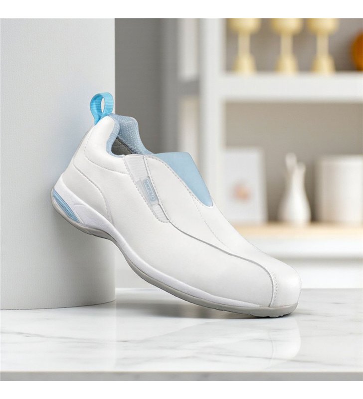 Chaussures de sécurité blanches Femme sans lacet Cassis S2 SRC taille 36 Basket travail