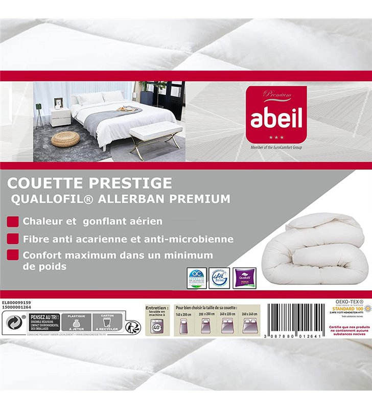 Couette chaude 140x200 cm Abeil Prestige Quallofil Allerban 350g/m2