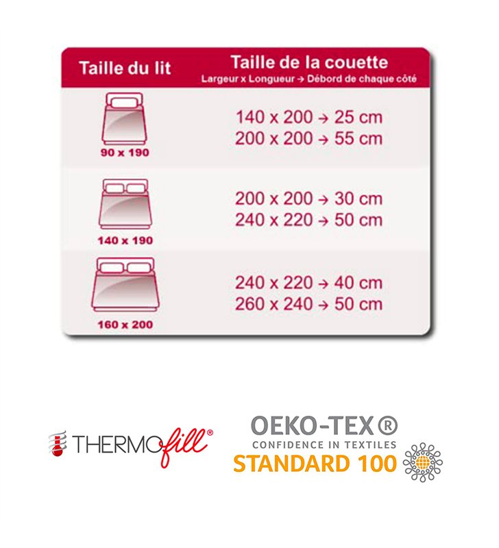 Couette Hiver chaude 140x200 cm Abeil Thermofill 400g/m2