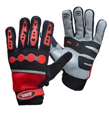 Gants motocross VTT en néoprène noir et rouge Taille 9