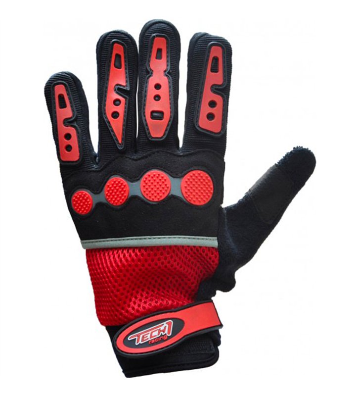 Gants motocross VTT en néoprène noir et rouge Taille 9