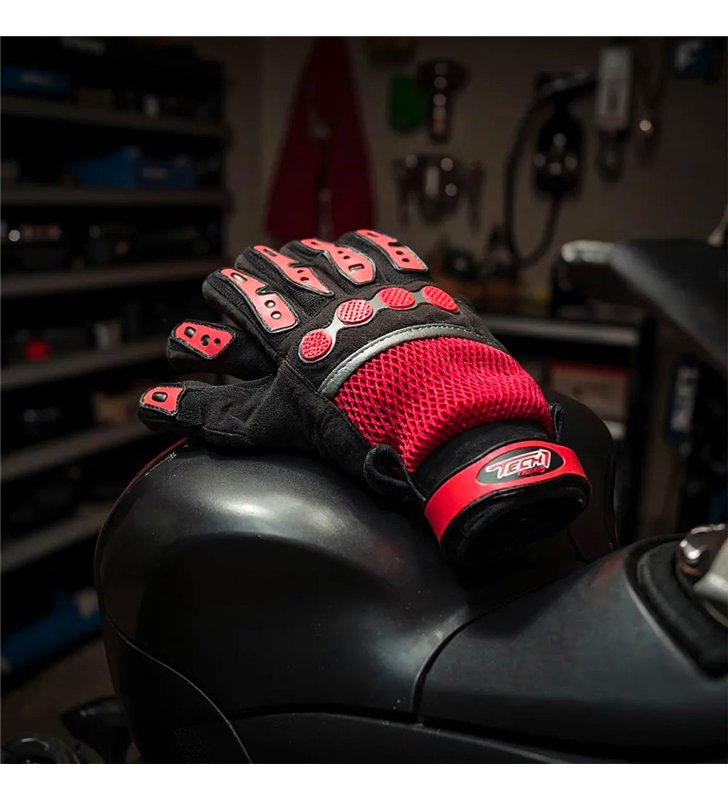 Gants motocross VTT en néoprène noir et rouge Taille 9