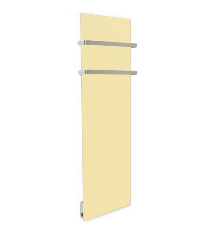 Radiateur électrique mural rayonnant extra plat 500W en verre creme