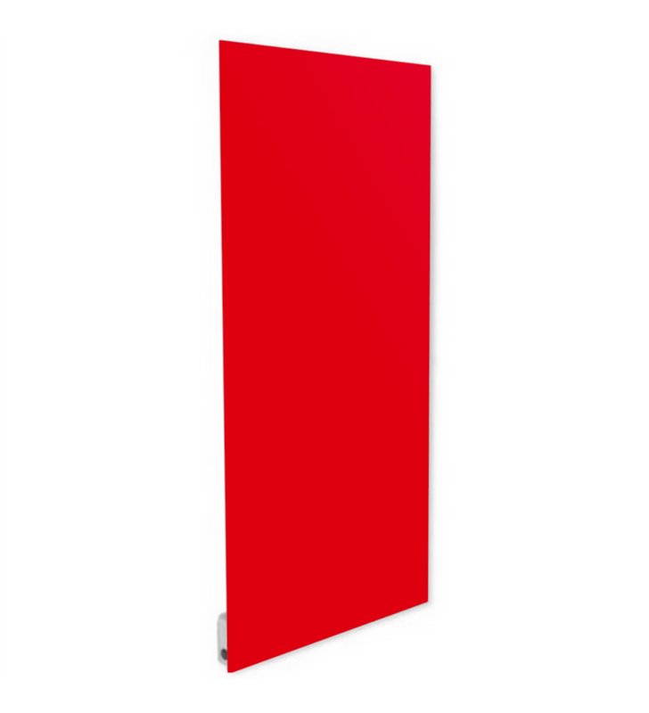Radiateur electrique mural rayonnant extra plat 750W en verre rouge