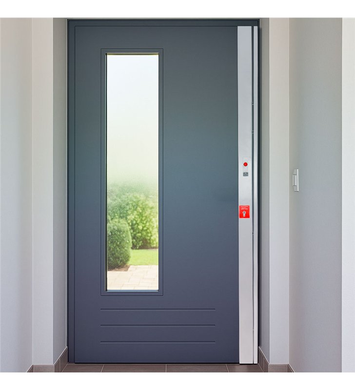 Serrure Electrique banDOM 300 3 points droit tirant gris DOM Metalux
