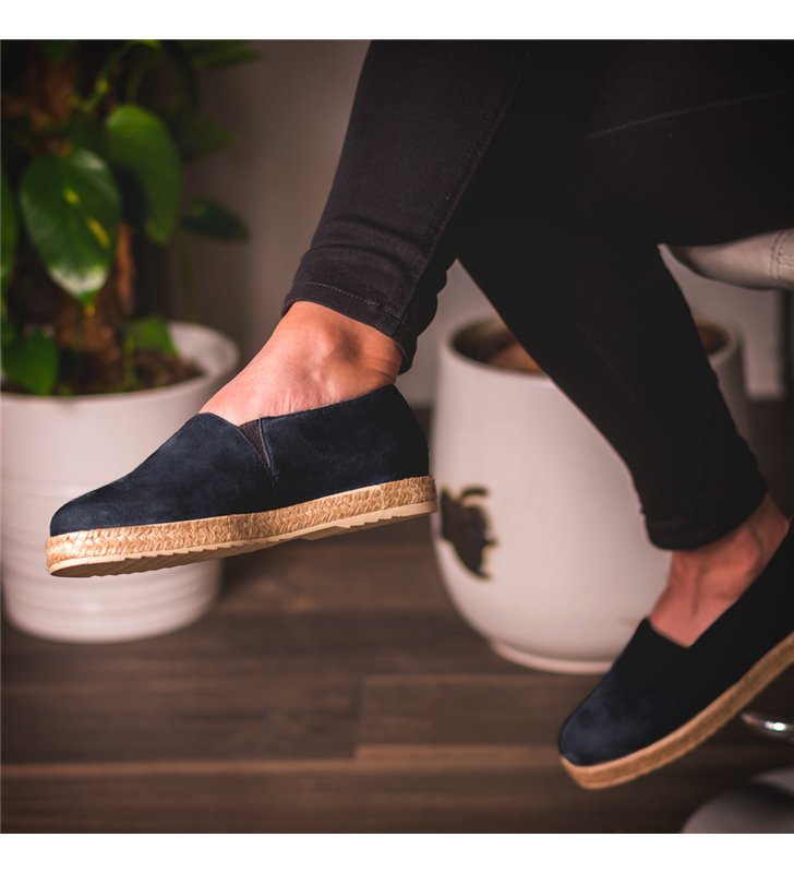 Sandale Espadrilles femme daim et cuir made in France