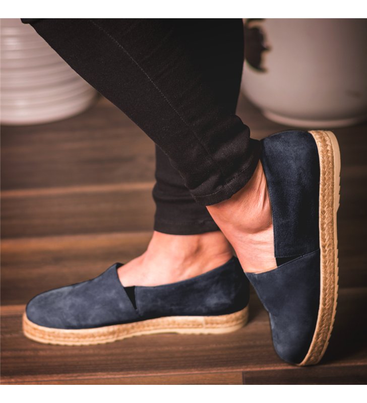Sandale Espadrilles femme daim et cuir made in France