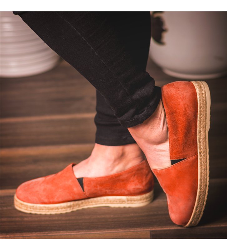 Sandale Espadrilles femme daim et cuir made in France