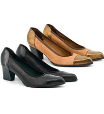 Escarpins femme en cuir Chaussures a talon large
