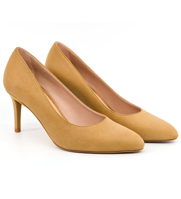 Chaussures à talon Escarpins beige slingback à bride cuir végétal