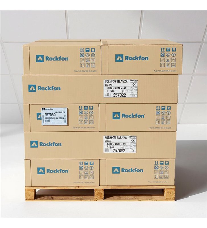 Dalles de Plafond acoustique Suspendu en laine de roche Rockfon Blanka DB43 60x60 cm - 215m2