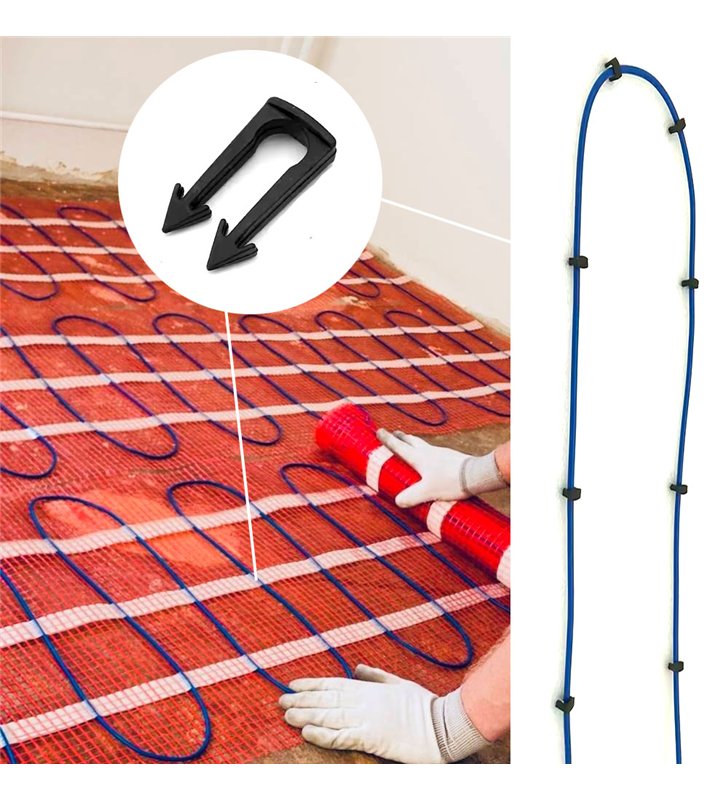 Lot 1000 Agrafes pour tapis de sol chauffant electrique 30mm