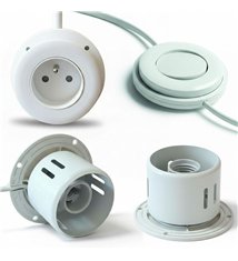 Kit Eclairage Encastrable – 2 Douilles E14 Prise et Interrupteur – Compatible LED