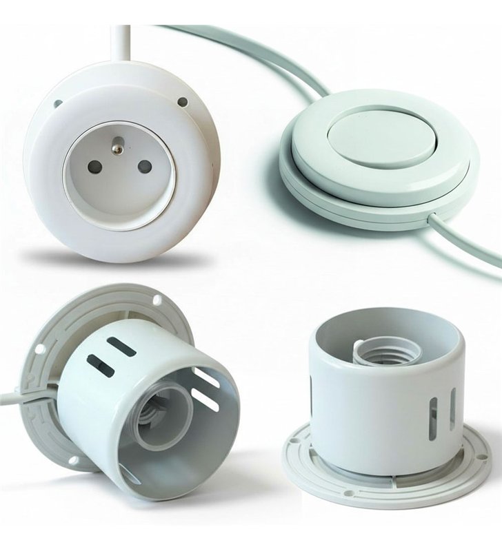 Kit Eclairage Encastrable – 2 Douilles E14 Prise et Interrupteur – Compatible LED