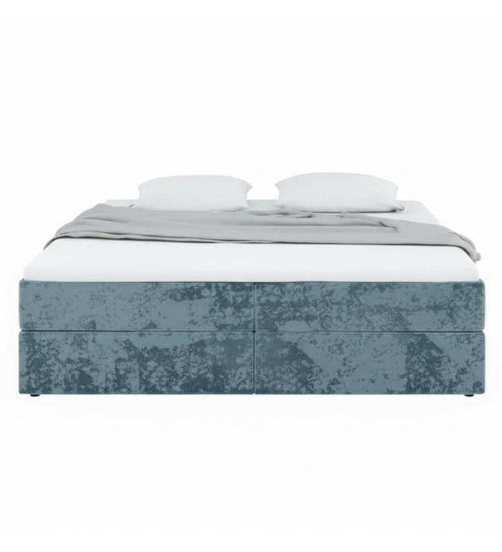Lit Coffre avec matelas PRINCESS 160x200 cm en Velours Gris