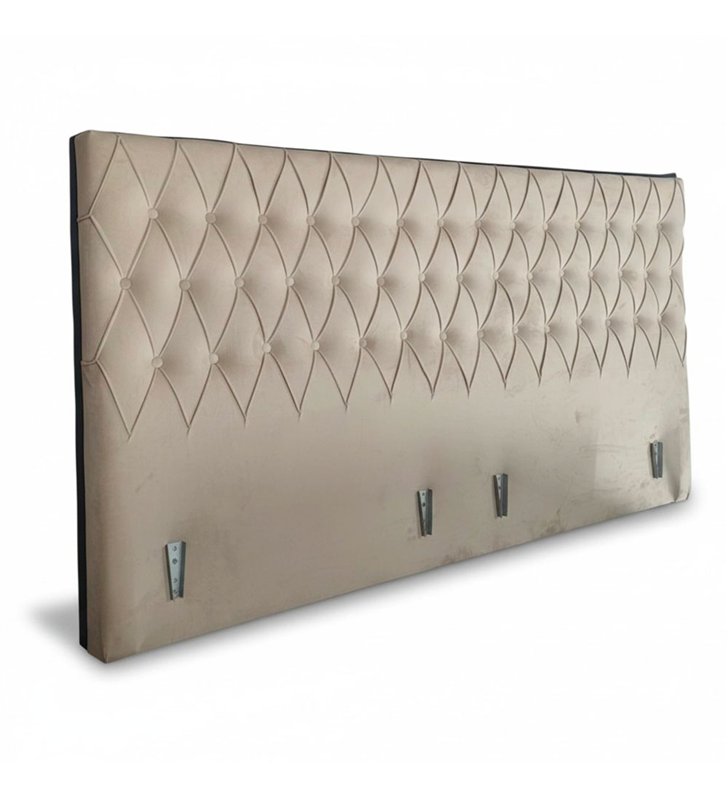 Tete de Lit en Velours Alcantara beige – 190 x 100 cm - Couleur Sable