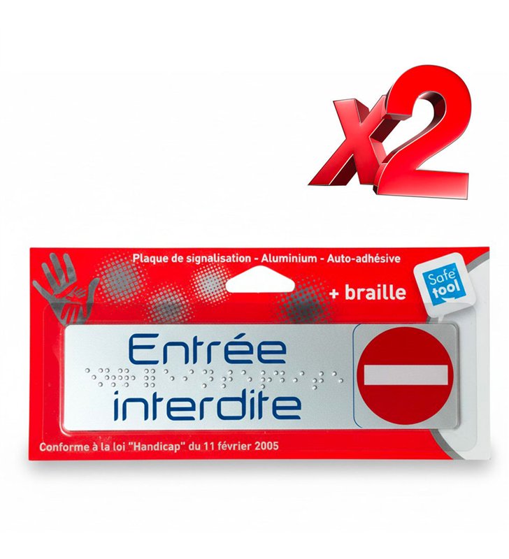 Lot de 2 Plaque de Porte Adhesive 170x45 mm – signaletique en aluminium Brosse